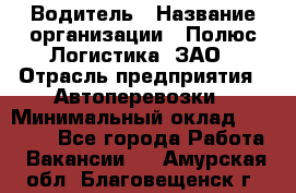 Водитель › Название организации ­ Полюс Логистика, ЗАО › Отрасль предприятия ­ Автоперевозки › Минимальный оклад ­ 45 000 - Все города Работа » Вакансии   . Амурская обл.,Благовещенск г.